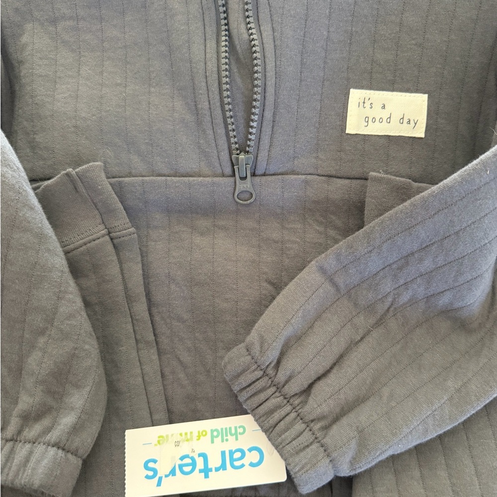 Carter's Charcoal pullover “it’s a good day” outfit
